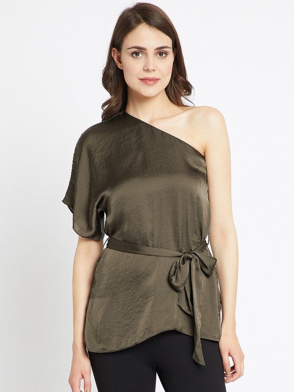 Casual Cape Sleeves Solid Women Brown Top
