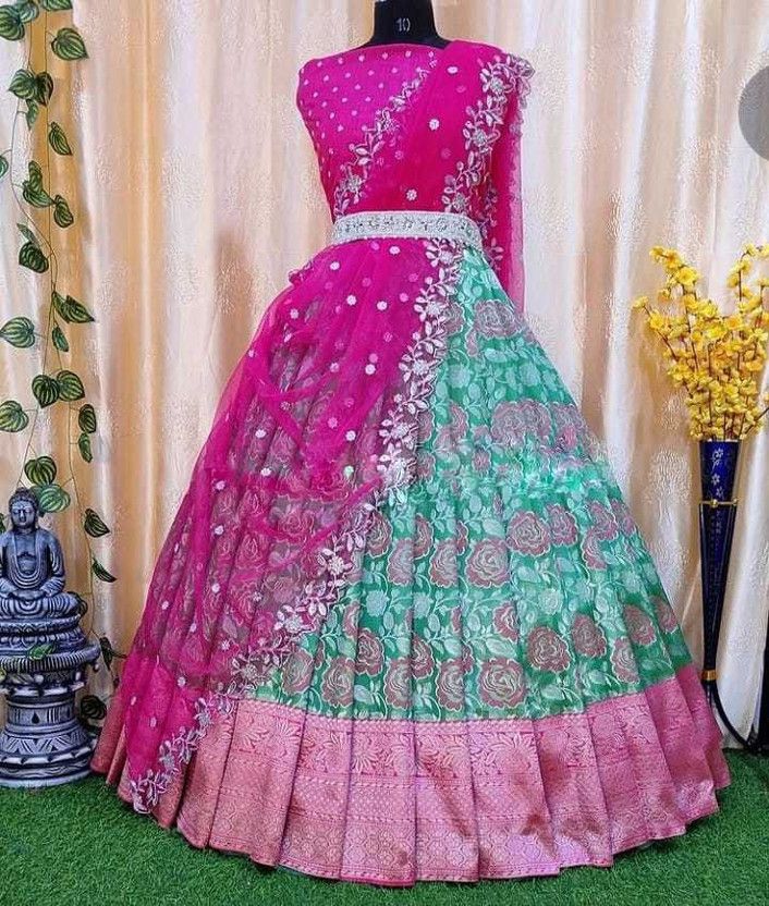 Self Design Semi Stitched Lehenga Choli  (Multicolor)