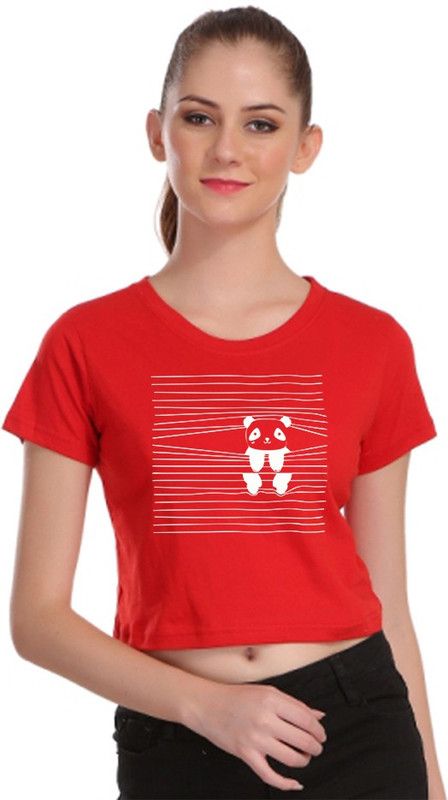 Casual Graphic Print Women Red Top