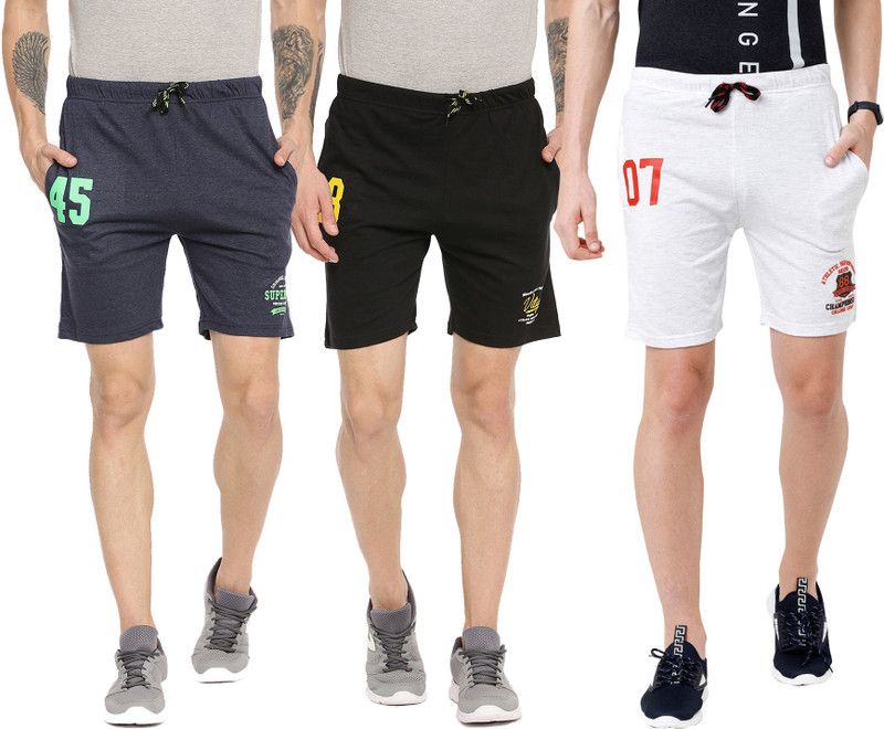 Pack of 3 Printed Men Multicolor Gym Shorts