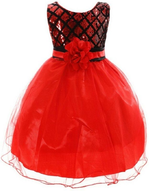 Barbie Girls Maxi/Full Length Party Dress  (Red, Sleeveless)