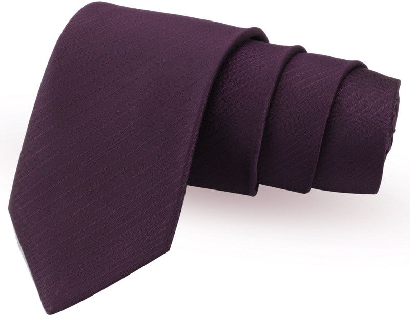 PELUCHE Fantastic Dark Purple Colored Microfiber Neck Solid Men Tie