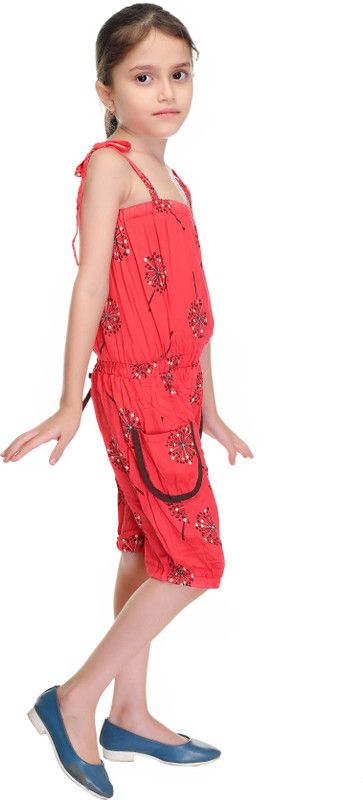 Baby Girls Above Knee Casual Dress  (Red, Sleeveless)