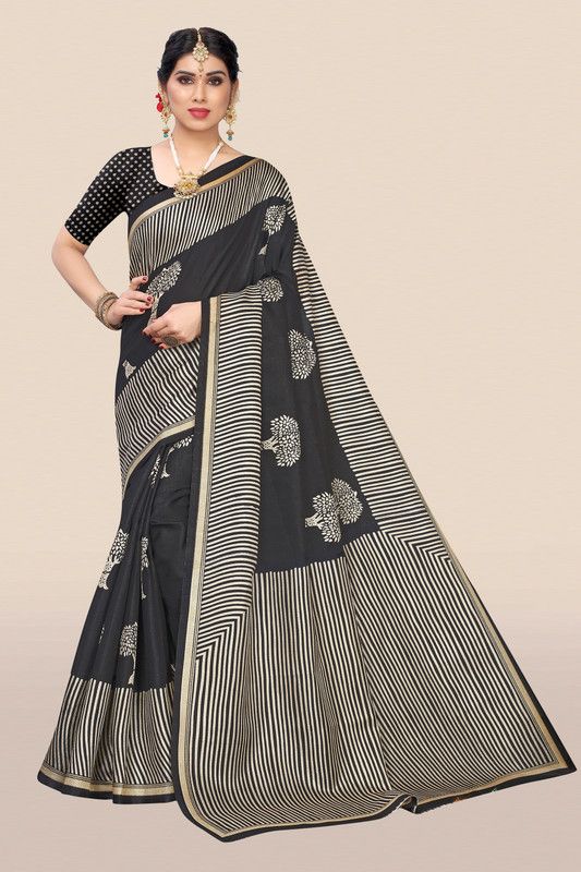 Bollywood Pure Silk Saree  (Black)