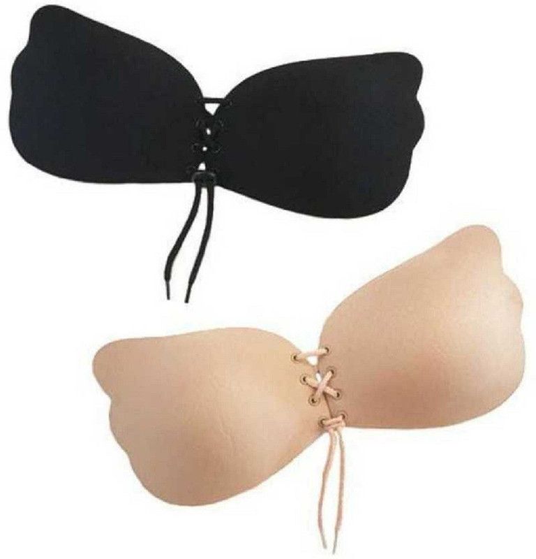 KGDA Silicone Push Up Bra Pads  (Beige, Black Pack of 2)