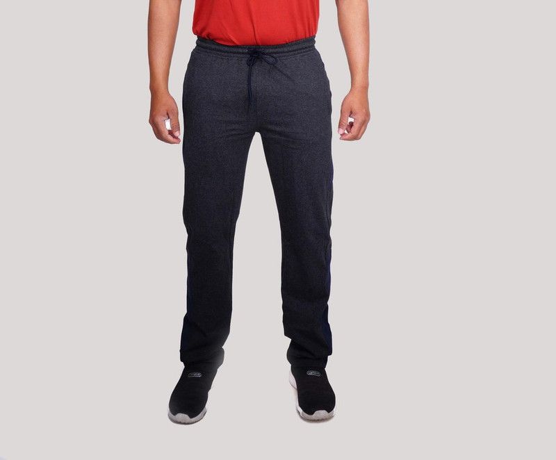 Men Colorblock Grey Track Pants