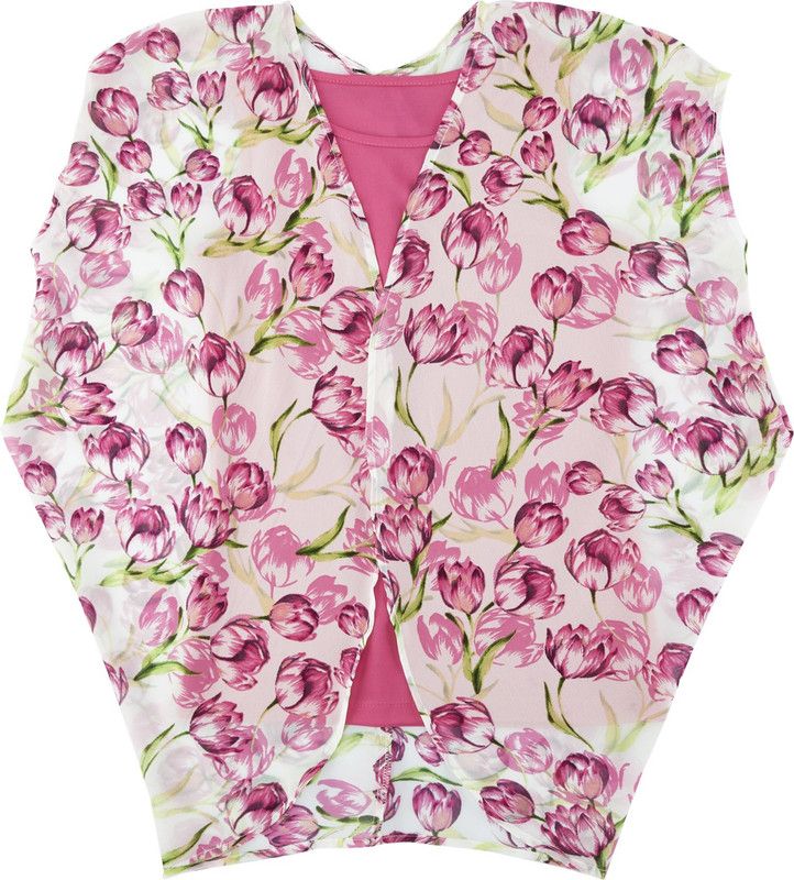 Girls Casual Poly Georgette Top  (White, Pack of 1)