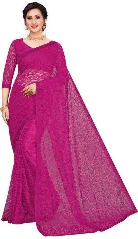 Self Design Jamdani Cotton Blend Saree  (Pink)