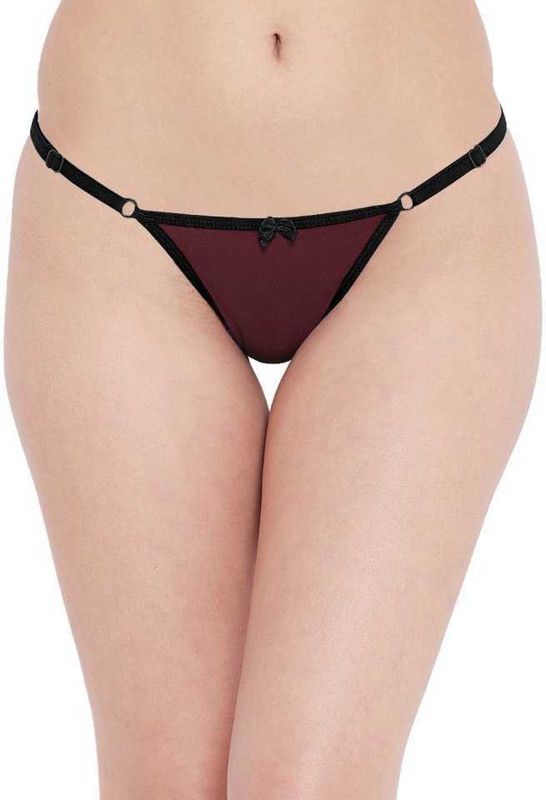 Women Thong Maroon, Black Panty