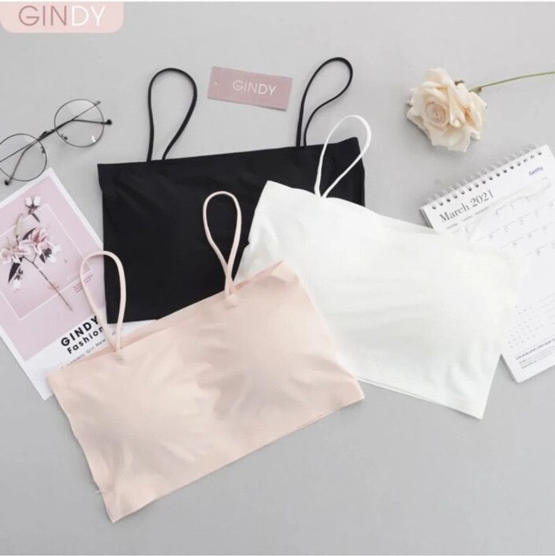Pack of 3 Women Cami Bra Lightly Padded Bra  (Black, Grey, Beige)