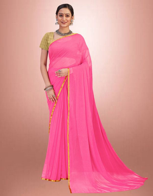 Self Design, Woven, Embellished Bollywood Jacquard, Chiffon Saree  (Pink)