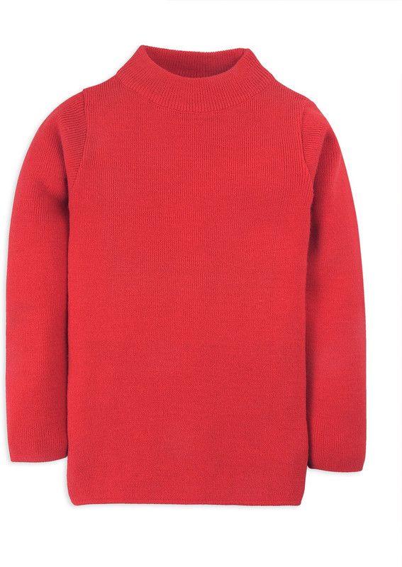 Baby Boys & Baby Girls Solid High Neck Red Sweater