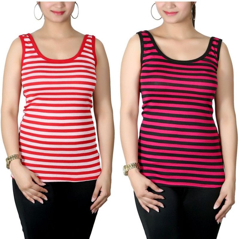 Women Red, White, Pink Tank Top/Vest
