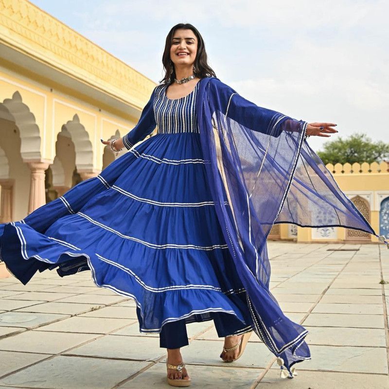 Women Dupatta and Pyjama Set Cotton Blend
