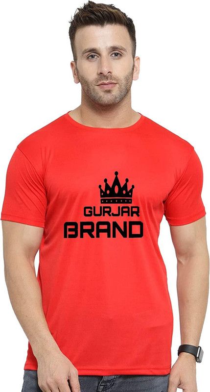 Ready Tshirt (Regular Fit) size S-36, M-38, L-40, XL-42, XXL-44,But if you want Tight Fit You can Go for smaller size. printed tshirt for DESI GUJJAR ( GURJAR )CASTE. Men Printed Round Neck Viscose Rayon Red T-Shirt