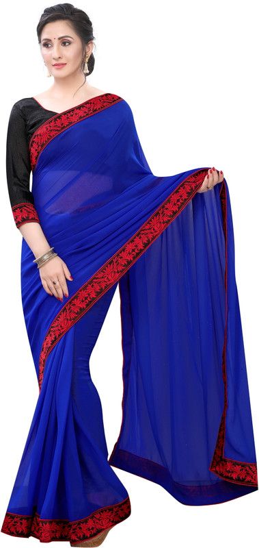 Self Design Banarasi Georgette Saree  (Black)