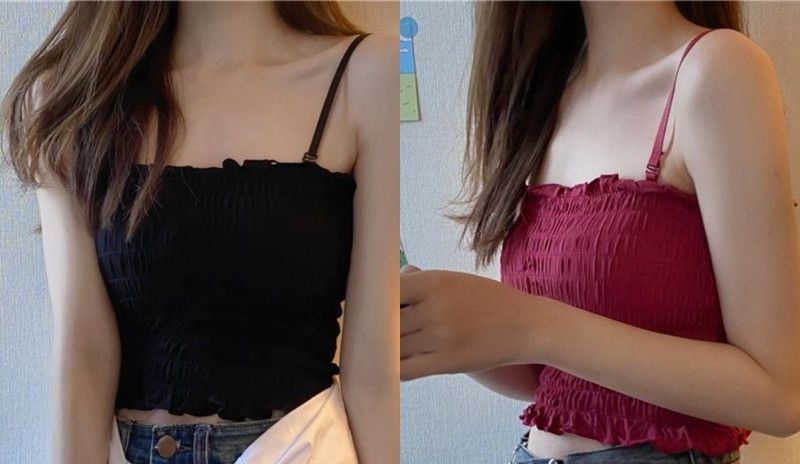 Pack of 2 Casual Cap Sleeves Solid Women Black, Maroon Top