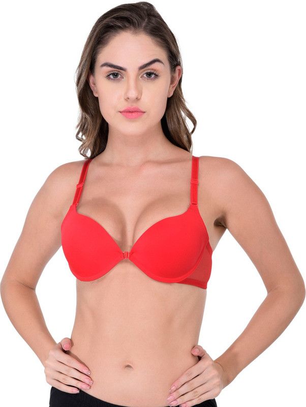Women Push-up Heavily Padded Bra  (Red)