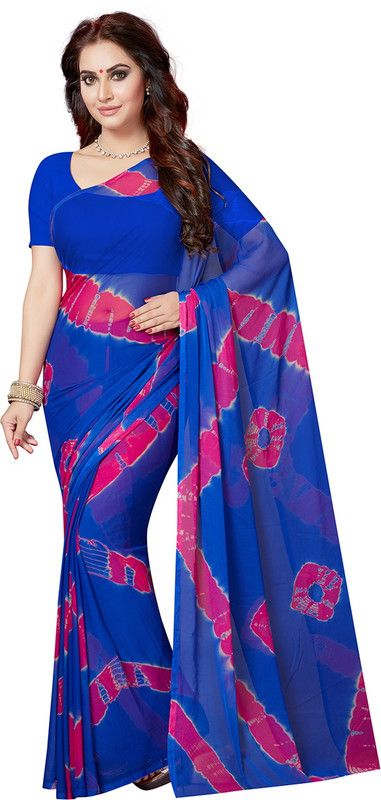 Printed Bollywood Chiffon Saree  (Multicolor)