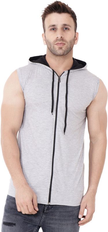 Solid Men Silver T-Shirt
