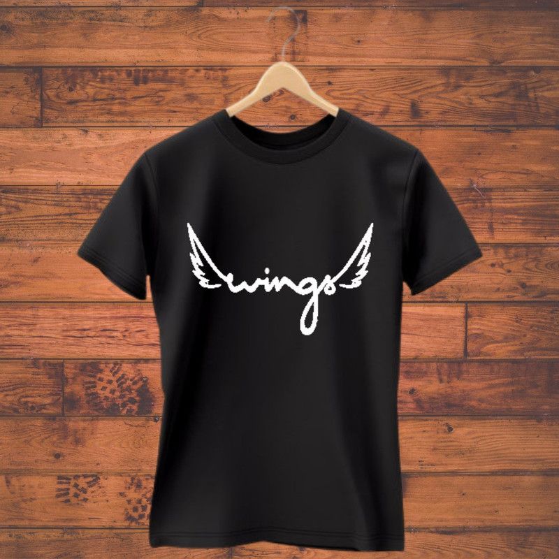 Women Typography Round Neck Viscose Rayon Black T-Shirt