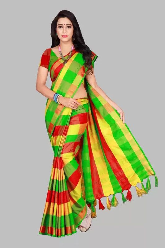 Guntur Art Silk Saree  (Multicolor)