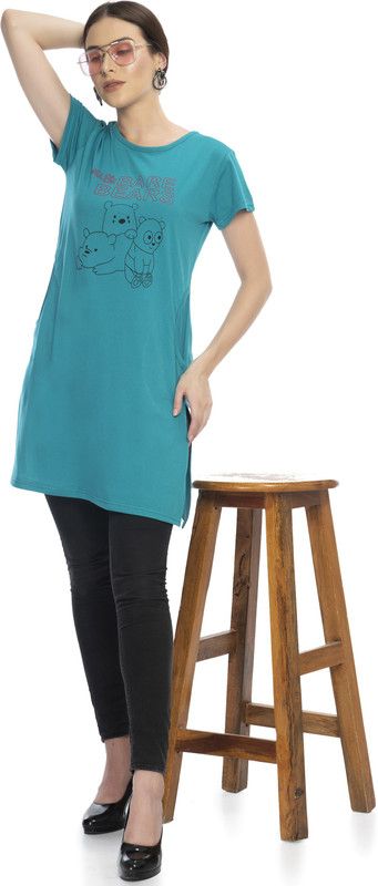 Women T Shirt Light Green Dress