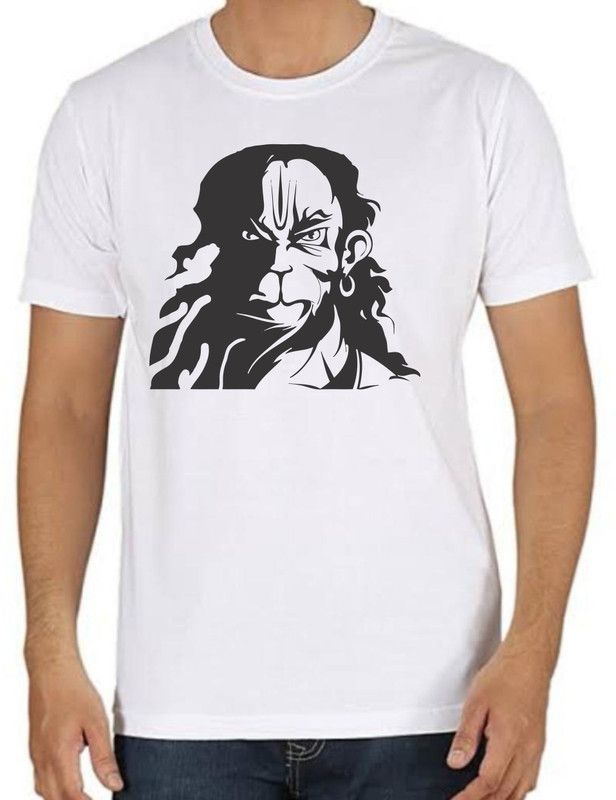 ramji Men Graphic Print Round Neck Poly Cotton White T-Shirt