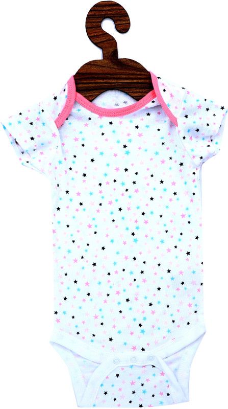 Romper For Baby Boys & Baby Girls Floral Print Pure Cotton  (White, Pack of 1)