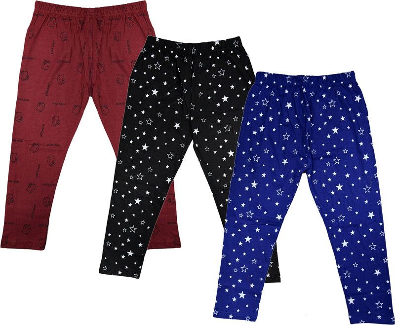 Capri For Girls Casual Printed Polycotton  (Multicolor Pack of 3)