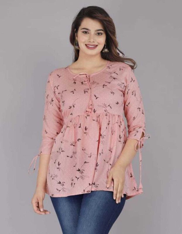 Pack of 3 Casual Regular Sleeves Printed Women Pink Top