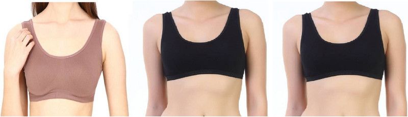Pack of 3 Women Full Coverage Non Padded Bra  (Brown, Black)
