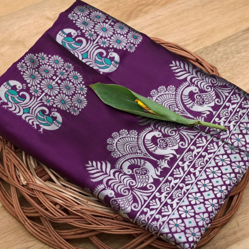Woven Bollywood Pure Silk Saree  (Magenta)