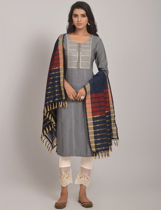 WOMEN PRINTED KURTA AND DUPPATTA SET Embroidered Kurta, Trouser/Pant & Dupatta Set
