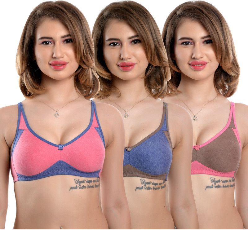 Sazly Regular Bra. Women T-Shirt Non Padded Bra  (Multicolor)