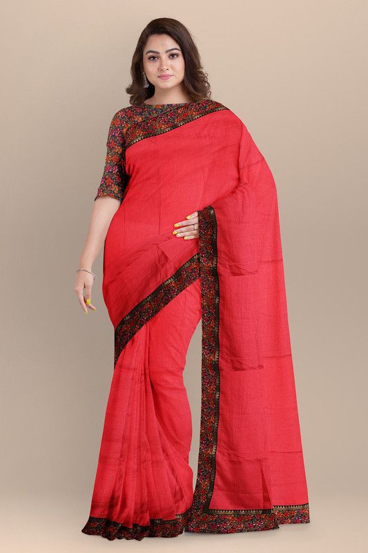 Embellished Daily Wear Art Silk Saree  (Red)