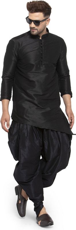 Men Art Silk Kurta and Dhoti Pant Set