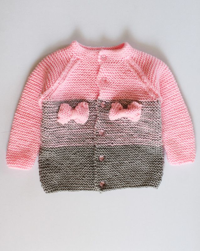 Baby Boys & Baby Girls Colorblock Round Neck Pink Sweater