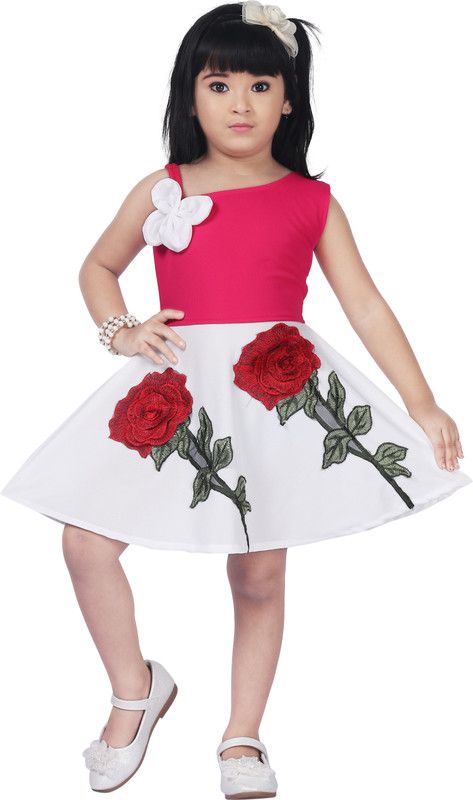Midi/Knee Length Festive/Wedding Dress  (Maroon, Sleeveless)