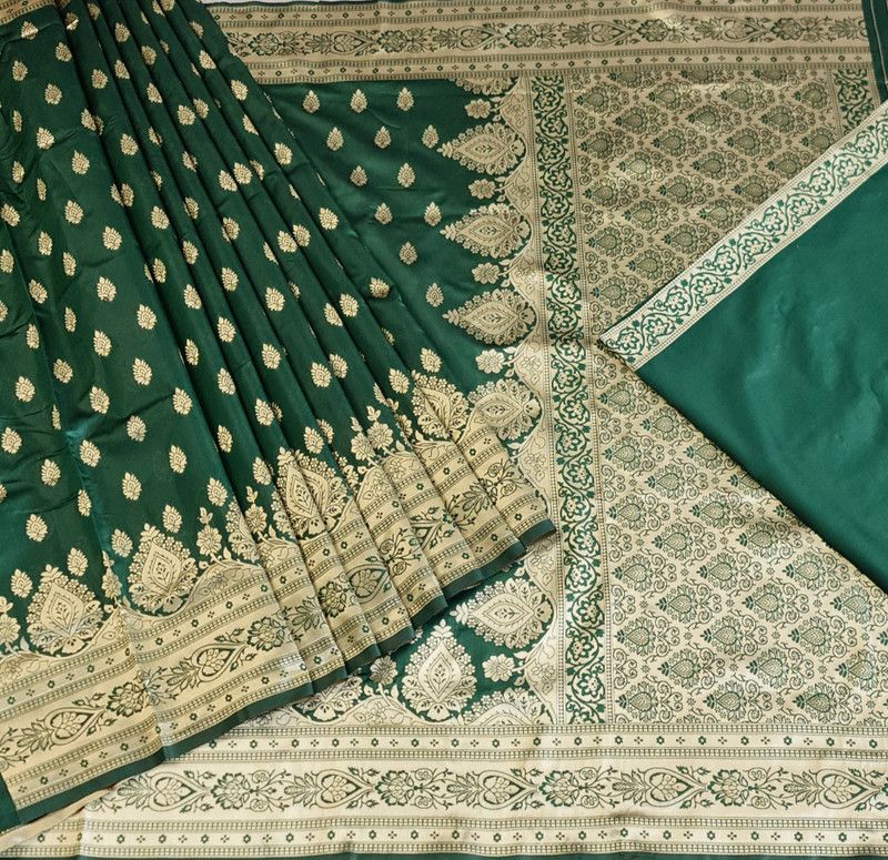 Banarasi Art Silk, Jacquard Saree  (Green)