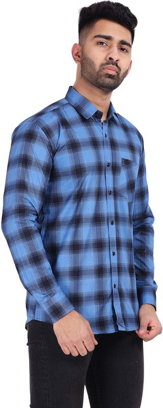Men Regular Fit Printed, Checkered Casual Shirt