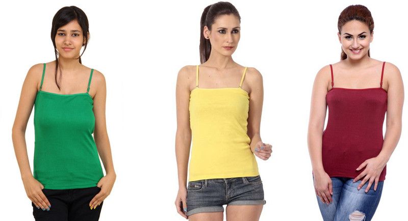Women Green, Maroon, Yellow Camisole