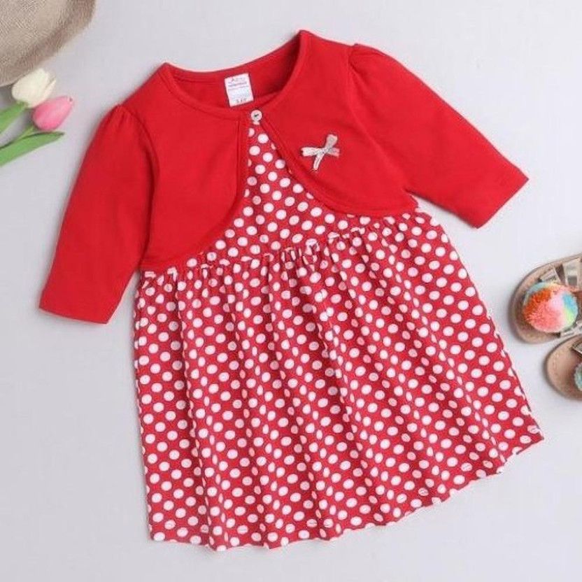 Above Knee Casual Dress  (Red, Full Sleeve)