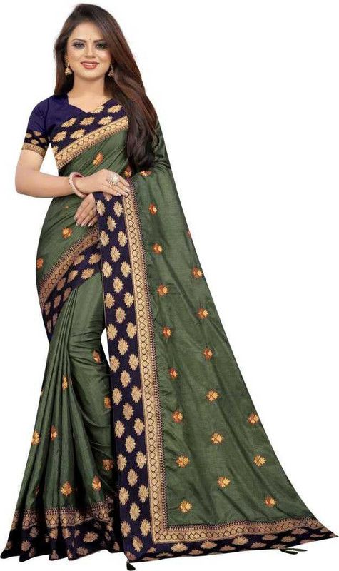 Rajshahi Lycra Blend Saree  (Green)