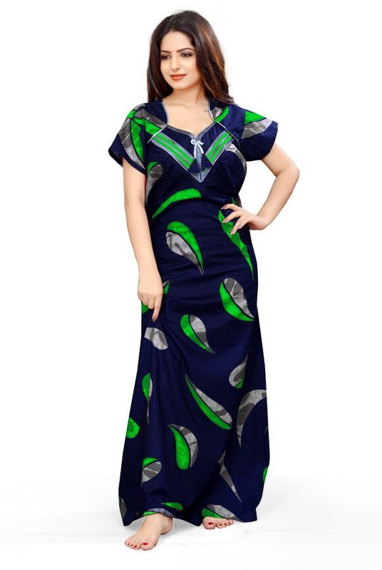 Women Nighty  (Dark Blue, Green)