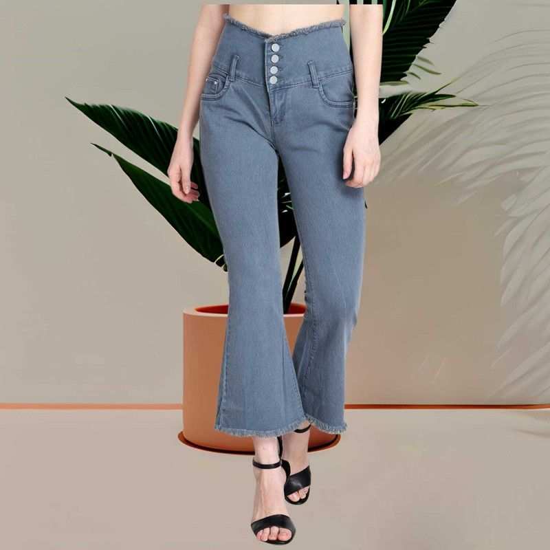 Women Tapered Fit High Rise Blue Jeans
