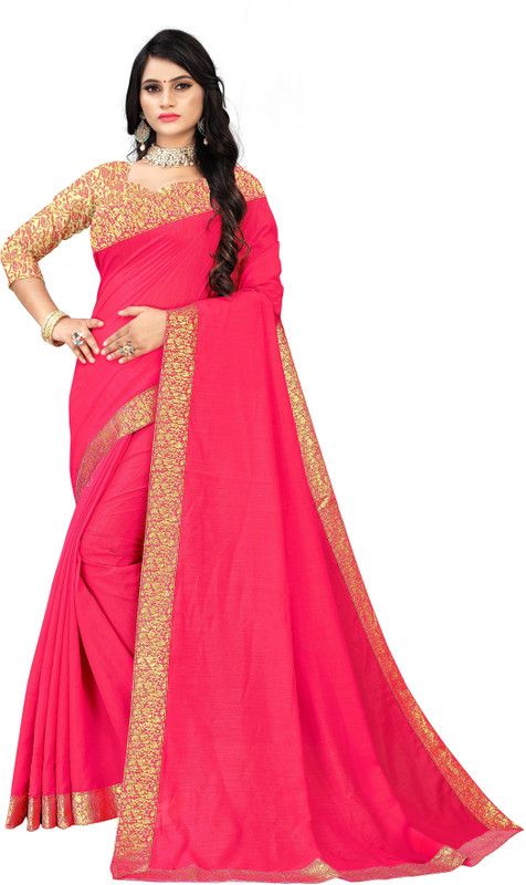 Floral Print Assam Silk Art Silk Saree  (Pink)