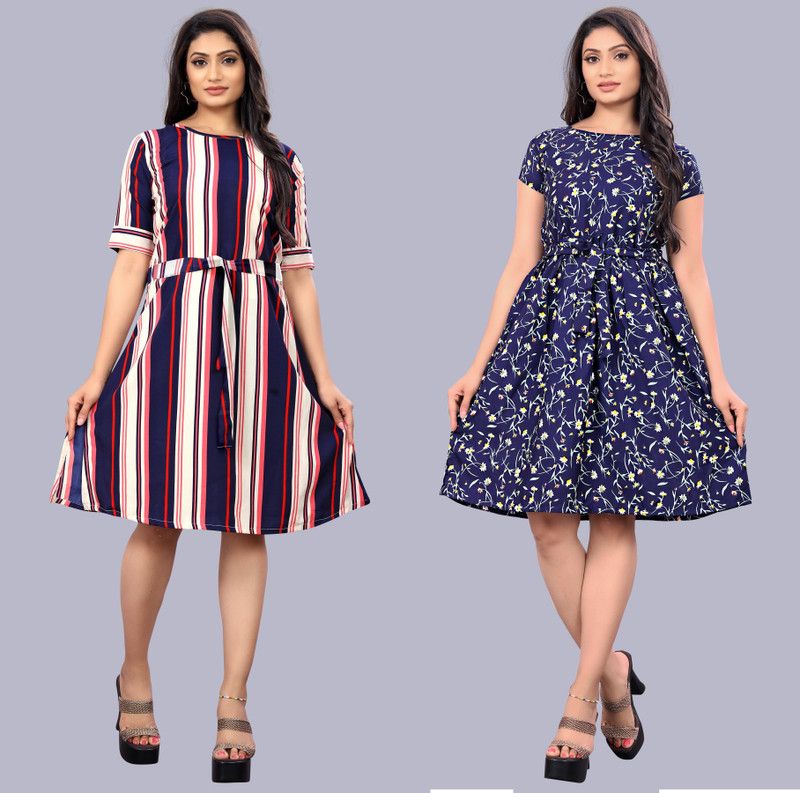 Women A-line Dark Blue, Dark Blue Dress