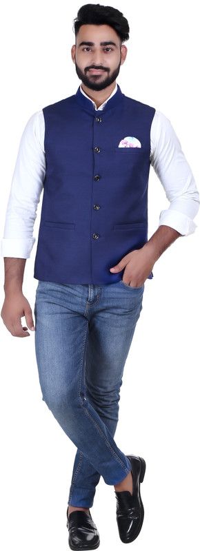 Sleeveless Solid Men Nehru Jacket Men Solid Nehru Jacket