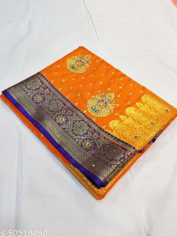 Kanjivaram Satin Saree  (Yellow)